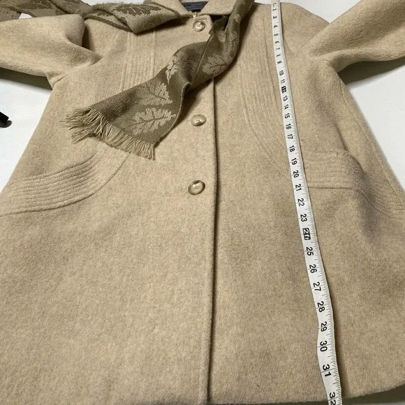 Bromley Collection vtg Wool Trench Coat Beige Size 8 Women